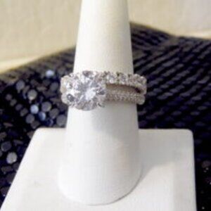 Diamoniquen4.65ctw Simulated Diamond Ring & Eternity Band Size 9